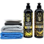 E&e Custom Car Çizik ve Hologram Pasta Wax 400 ml ve Boya Koruyucu Sentetik Wax 400 ml (2 Adet Mikrofiber Bez ve 2 Adet Ped Ile)