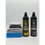 E&e Custom Car Çizik ve Hologram Pasta Wax 400 ml ve Boya Koruyucu Teflon Wax 400 ml (2 Adet Mikrofiber Bez ve 2 Adet Ped Ile)