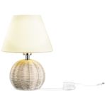 EE Eleven Master Başucu Lambası Doğal Stil Rattan Masa Lambası Yatak Odası için Beyaz Keten Gölgeli Çocuk Odası, Yurt Odası, Oturma Odası, Sehpa, Kitaplık