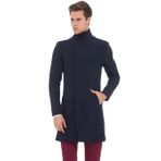 EERKEK CEKMON CAMEL YÜNLÜ İÇİ ASTARLI KABAN SPOR UZUN BLAZER CEKET LACİVERT 3XL