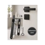 EFAKS MAT KARE ROZETLİ ODA KAPI KOLU ve SESSİZ KİLİT 40x23