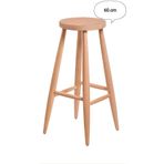 Efe Ahşap Sanatı 60 Cm Ham Ahşap Yuvarlak Bar Tabure Sandalye
