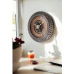 Efe Mark Premium Serisi Antik Eskitme Space Kadranlı Döner Çarklı Ev ve Ofis Duvar Saati Kabartma Roma Rakamlı 40 CM Bronz