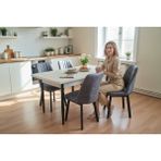 Efe Mobilya T-6033 Suntalam Kelebek 80X130 Karegold Sandalye Açık Gri 6 Kişilik Mutfak Masası Takımı