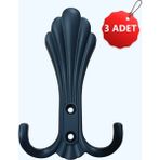 Efeli Yapı Begonya 3 Adet Portmanto Siyah Vestiyer Askısı