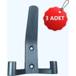 Efeli Yapı Som 3 Adet Portmanto Füme Vestiyer Askısı
