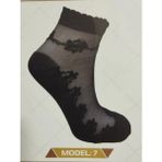 Efem İç Giyim Penye Taban 12 Çift Desenli Bayan Siyah Tül Soket Çorap Model 7 - 35 - 40 - Çok Renkli