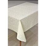 EFEMHOME EV TEKSTİL Dantel görünümlü dikdörtgen Pvc masa örtüsü 120x152-KREM