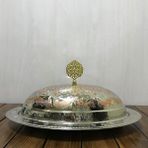Efemir 35 cm Çift Renkli Işlemeli Bakır Kayık Sahan
