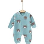 Efemkids 0/9 Ay Unisex %100 Pamuklu Bebek Takım Çıtçıtlı Esnek Rahat Yenidoğan Tulum Takım - Turkuaz - 0 - 3 Ay