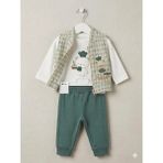 Efemkids 3/18 Ay Unisex Bebek Alt Üst Takım %100 Pamuklu Yenidoğan Bebek Takım - 6 - 9 Ay - Yeşil
