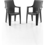 Efes 2'li Rattan Sandalye Siyah