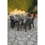 Efes 4 Kişilik Rattan Masa Sandalye Takımı Siyah