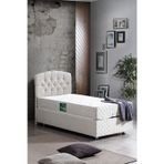 Efes Baza + Başlık + Comfort Yatak Seti Tek Kişilik Krem