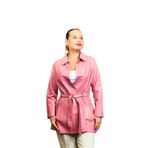 Efes Leather Arven Çift Taraflı%100 Hakiki Deri Ceket (Pembe, Large)