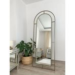 Effe Eskitme Metal Çerçeveli 180x70 Cm Pencere Model Oval Ayaklı Boy Aynası