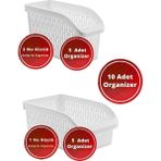 Effe Home 10 Adet Set (5x Küçük - 5x Büyük) Buzdolabı Raf Düzenleyicisi - 0 - 19 L