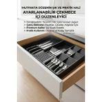 Effe Home Çekmece Içi Kaşıklık ve Bıçaklık Düzenleyici Organizer Ayarlanabilir Kayar Kızaklı - Antrasit - RENK