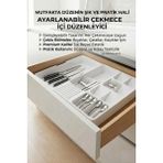 Effe Home Çekmece Içi Kaşıklık ve Bıçaklık Düzenleyici Organizer Ayarlanabilir Kayar Kızaklı - Beyaz - RENK