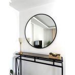 Effe Siyah Metal Çerçeveli 90 Cm Yuvarlak Ayna
