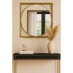 Effe Yapı Dekor 70 cm Gold Metal Çerçeveli Dekoratif Ayna Şık Tasarım Cam Malzeme
