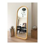 EFFE YAPI DEKOR DOĞAL AHŞAP ÇERÇEVELİ 180X70 CM ( NATUREL ) OVAL AYAKLI BOY AYNASI