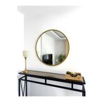 EFFE YAPI DEKOR Gold Metal Çerçeveli 70 Cm Yuvarlak Ayna