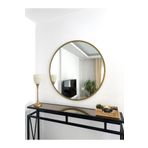 EFFE YAPI DEKOR Gold Metal Çerçeveli 80 Cm Yuvarlak Ayna