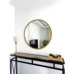 Effe Yapı Dekor Gold Metal Çerçeveli Yuvarlak Ayna 70 cm - Altın
