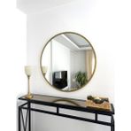 Effe Yapı Dekor Gold Metal Yuvarlak Ayna 80 cm - Sarı