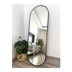 Effe Yapı Dekor Siyah Metal Çerçeveli 180X60 cm Elips Model Ayaklı Boy Aynası