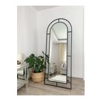 EFFE YAPI DEKOR Siyah Metal Çerçeveli 180x70 Cm Pencere Model Oval Ayaklı Boy Aynası