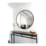 EFFE YAPI DEKOR Siyah Metal Çerçeveli 90 Cm Yuvarlak Ayna