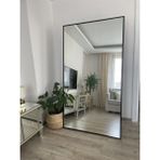 Effe Yapı Dekor Siyah Metal Çerçeveli Dikdörtgen AYAKLI180X100 cm Boy Aynası