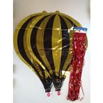 EffectPartyStore Paraşüt Folyo Balon Gold Siyah Püsküllü Siyah