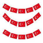 EffectPartyStore Türk Bayraği Kağit İpli Sirali Ay Yildiz 50'li 4m 8cm X 13cm Çok Renkli