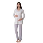 Effort Gri Hamile Lohusa Emzirme Özellikli Pijama Takımı 9072, XL, B9072EF-19804IGP27193000