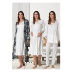 Effort Kadın Ekru Hamile Lohusa Sabahlıklı Gecelik Ve Pijama Takımı Set Effortt, L, Effortt-9046-1-19804IGP2717016