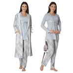 Effort Kadın Mavi Hamile Lohusa Sabahlık Ve Pijama Takım, 2XL, EF8084EFRT-19804IGP266599