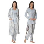 Effort Kadın Mavi Hamile Lohusa Sabahlık Ve Pijama Takım, M, EF8084EFRT-19804IGP266596