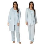 Effort Kadın Mavi Hamile Lohusa Sabahlıklı Pijama Takım, 2XL, Effortt-3040-4-19804IGP2718089