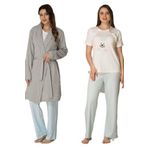 Effort Kadın Mavi Hamile Lohusa Sabahlıklı Pijama Takımı Effort, 2XL, Effortt-2070-1-19804IGP2717098