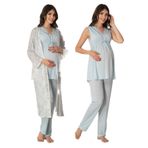 Effort Kadın Mavi Sabahlıklı Hamile Lohusa Pijama Takımı, XL, Effortt8034-19804IGP27168242