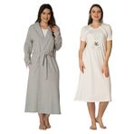 Effort Kadın Mavi Tavşanlı Spor Sabahlıklı Hamile Lohusa Gecelik Takımı, 2XL, Effortt-2071-4-19804IGP2717113