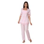 Effort Kadın Pembe Dantelli Hamile Lohusa Pijama Takımı, L, EF6032EFR-19804IGP267719