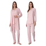 Effort Kadın Pembe Hamile Lohusa Sabahlıklı Pijama Takım, L, Effortt-3040-5-19804IGP2718027