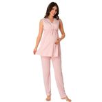 Effort Kadın Pembe Lohusa Hamile Pijama Takımı, 2XL, EF8032EFFR-19804IGP267267