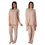Effort Kadın Pembe Sabahlıklı Hamile Lohusa Pijama Takımı, 2XL, Effortt5025-19804IGP2717998