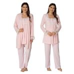 Effort Kadın Pembe Sabahlıklı Hamile Lohusa Pijama Takımı, L, TYC00488742322-19804IGP266070