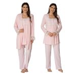 Effort Kadın Pembe Sabahlıklı Hamile Lohusa Pijama Takımı, XL, TYC00488742322-19804IGP266083